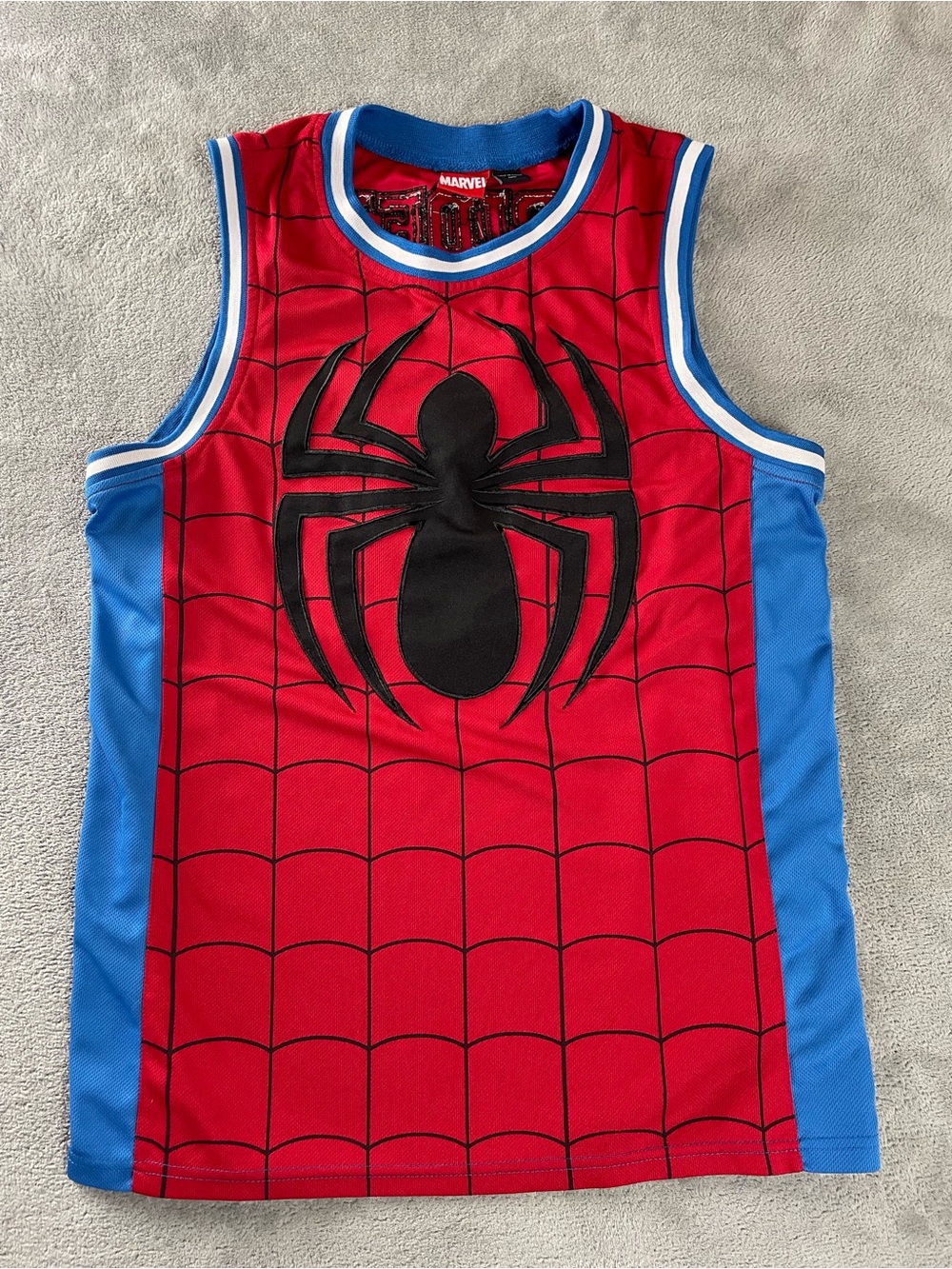 Marvel Spider-Man Spidey Basketball Style Jersey Men’s Medium Blue Red Polyester